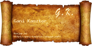 Gani Kasztor névjegykártya